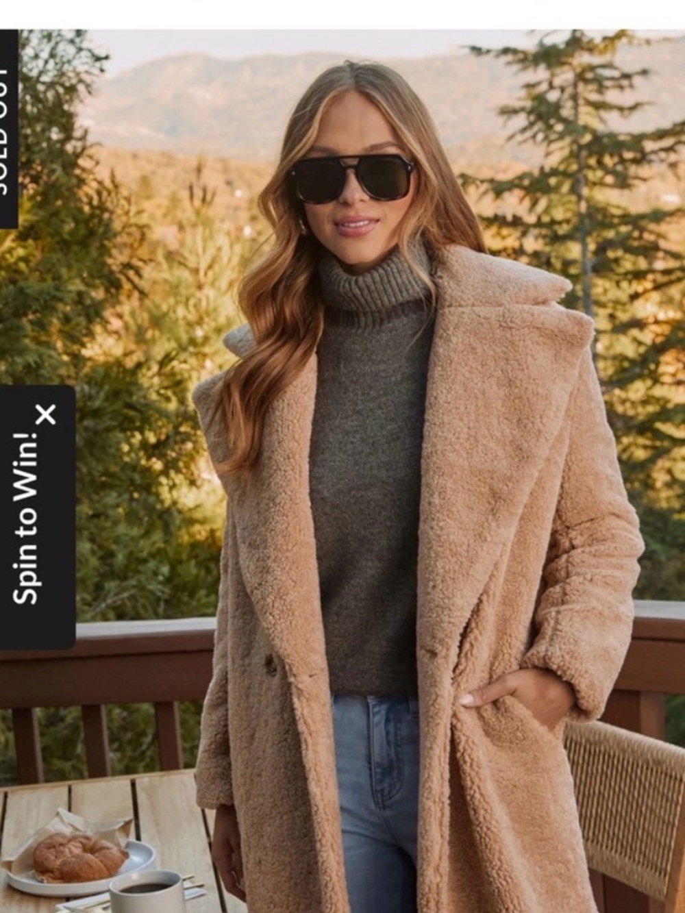 NWOT Vici Yulissa Pocketed Teddy Coat - Latte / S